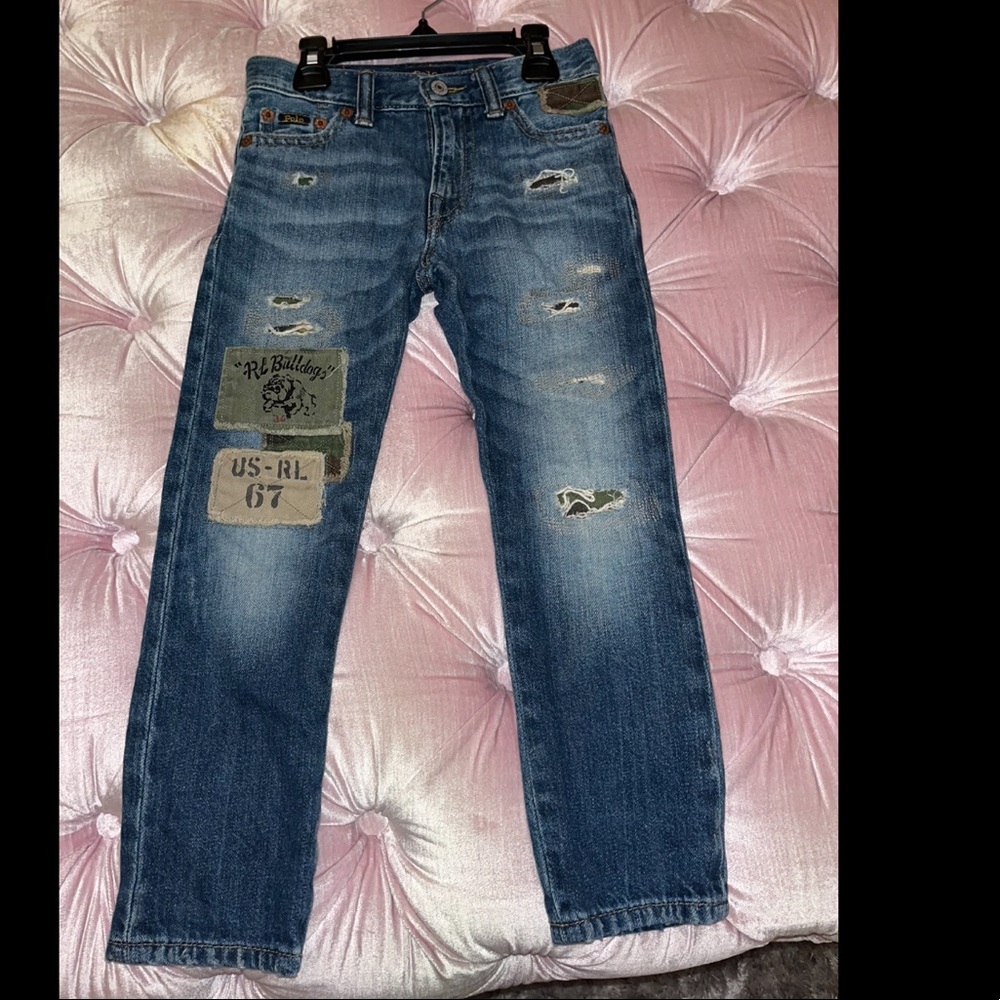 Polo jeans size 4/4T with patches.